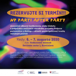 POZVÁNKA / PROGRAM / REGISTRÁCIA: ZÁVEREČNÁ KONFERENCIA NP PARTI - AFTER PARTY